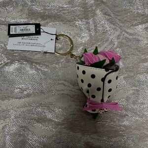 NWT Kate Spade Flora Fauna Rose Bouquet Bag Charm